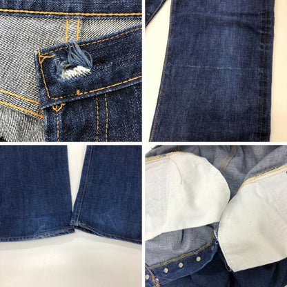 ドゥニーム デニムパンツ ボタンフライ オリゾンティ期 赤耳 セルビッチ ストレート ジーンズ 紙パッチ インディゴブルー W34 DENIME 【AFB45】