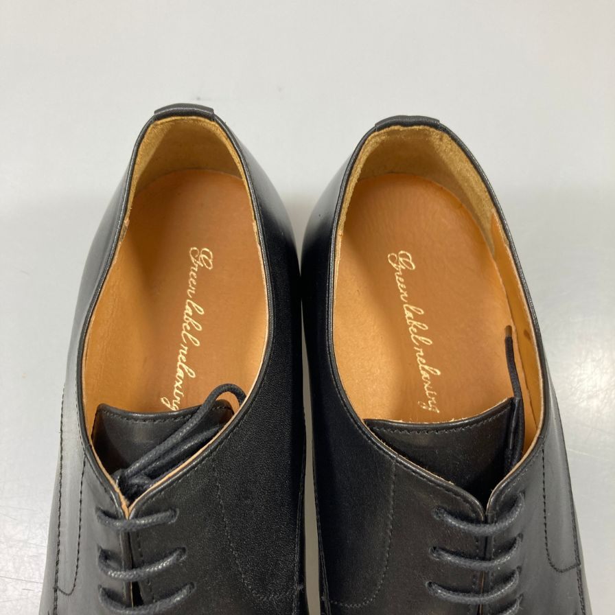 ユナイテッドアローズ グリーンレーベルリラクシング  ストレートチップ レザー メンズ ブラック サイズ7.5  UNITED ARROWS 約25.5cm【AFD4】