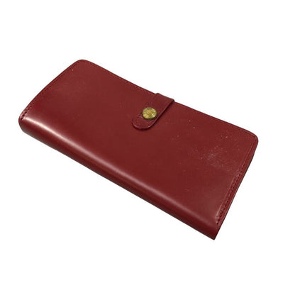 グレンロイヤル 長財布 二つ折り財布 フラップボタン ブライドルレザー ボルドー ゴールド金具 GLENROYAL【AFI1】