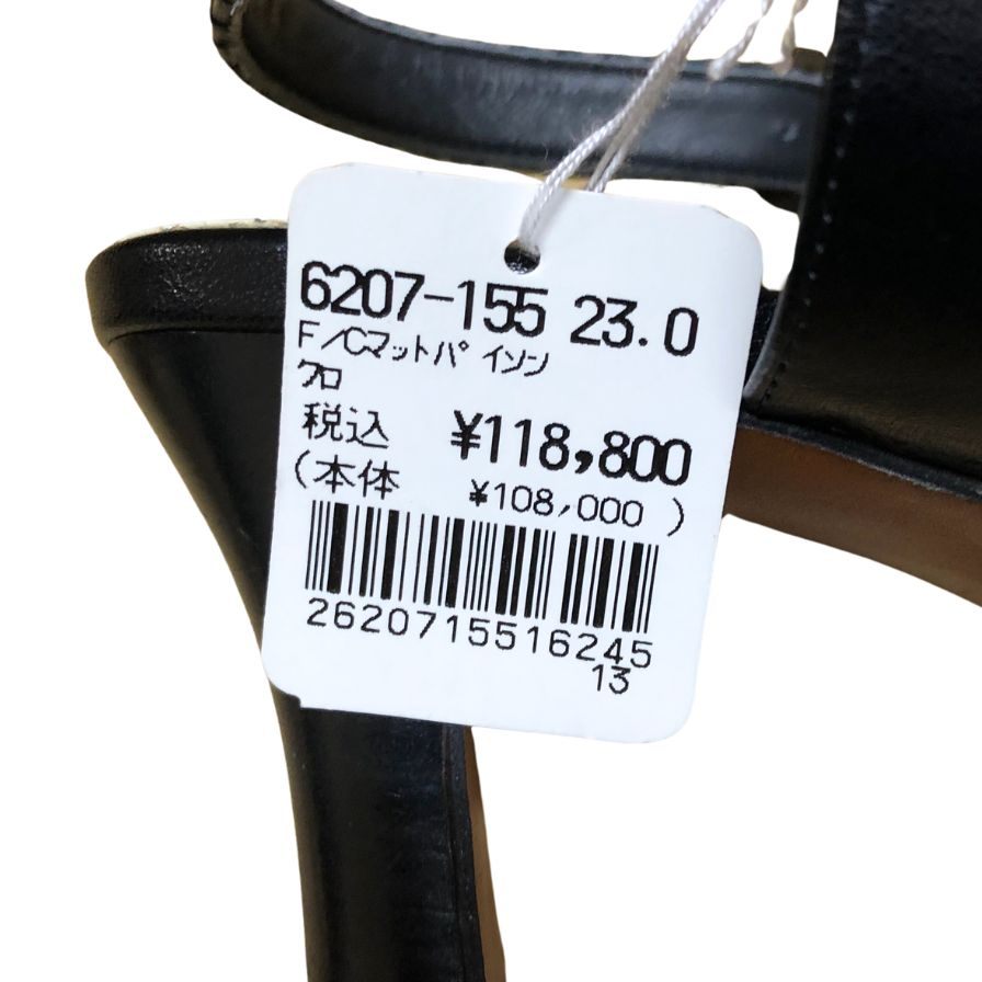 新宿屋 レザーパンプス パイソン 6207-155 23cm ブラック レディース shinjukuya 約23.0cm【7F3-3】