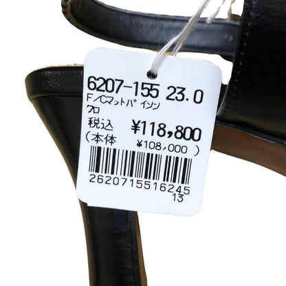新宿屋 レザーパンプス パイソン 6207-155 23cm ブラック レディース shinjukuya 約23.0cm【7F3-3】