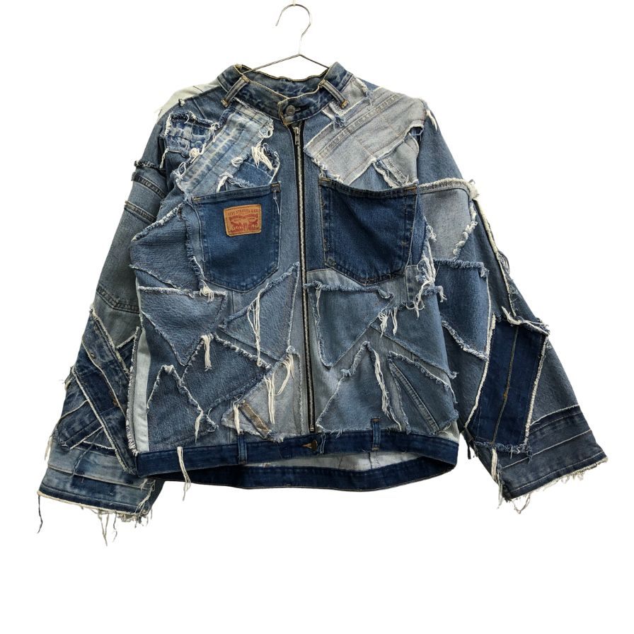 美品◆ノーブランド 再構築 リメイク デニム ジャケット ブルー サイズ不明 【AFB36】