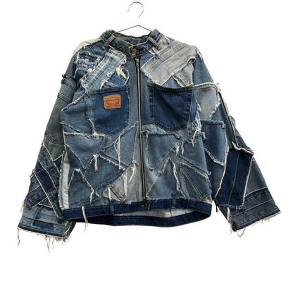 美品◆ノーブランド 再構築 リメイク デニム ジャケット ブルー サイズ不明 【AFB36】