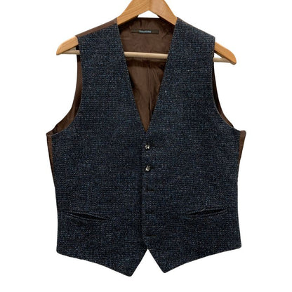 極美品◆タリアトーレ ジレ メランジ ネイビーブラウン系 サイズ50 TAGLIATORE 【AFB6】
