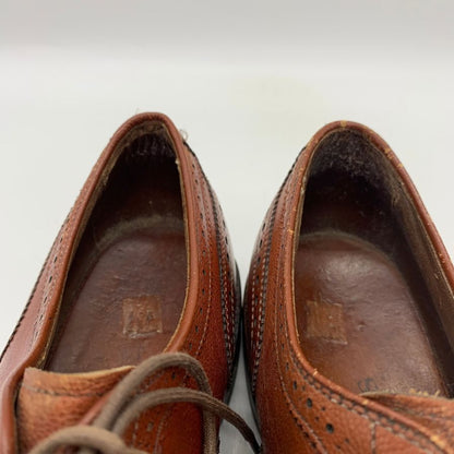 アレンエドモンズ レザーシューズ セミブローグ グレインレザー ライトブラウン メンズ サイズUS8D ALLEN EDMONDS 約26.0cm【YB6】