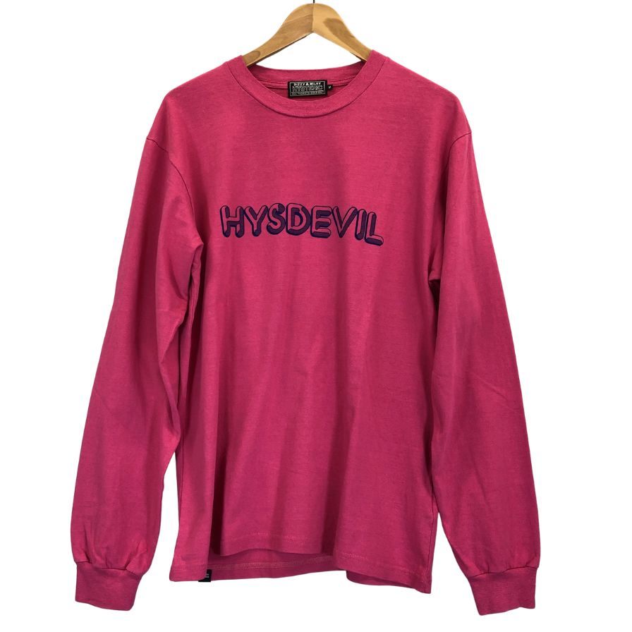 極美品◆ヒステリックグラマー 長袖Tシャツ HYSDEVIL ピンク メンズ サイズM HYSTERIC GLAMOUR 【AFB6】