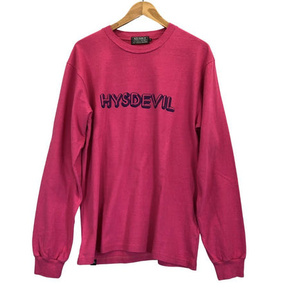 極美品◆ヒステリックグラマー 長袖Tシャツ HYSDEVIL ピンク メンズ サイズM HYSTERIC GLAMOUR 【AFB6】