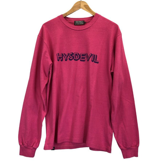 極美品◆ヒステリックグラマー 長袖Tシャツ HYSDEVIL ピンク メンズ サイズM HYSTERIC GLAMOUR 【AFB6】