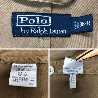 中古◆ポロラルフローレン テーラードジャケット 段返り 3B 90年代 オールド ベージュ メンズ サイズ36 Polo Ralph Lauren 【AFA1】