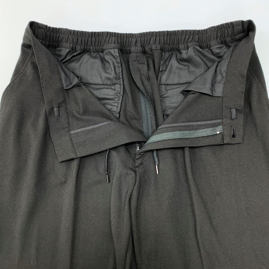 ランバン オンブルー イージー パンツ レーヨン ストレッチ ワイド ブラック メンズ サイズ52 LANVIN en Bleu 【AFB25】