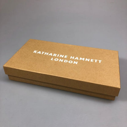 キャサリンハムネット 長財布 総柄 デザイン レザー ラウンドジップ ウォレット ブルー KATHARINE HAMNNET【AFI15】