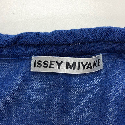 極美品◆イッセイミヤケ セーター ラウンドネック ネイビー サイズ2 レディース IM92KN515 ISSEY MIYAKE 【AFB26】