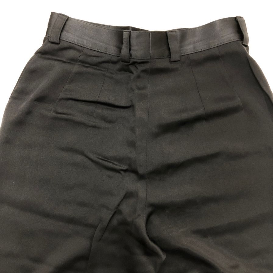 ジョルジオアルマーニ パンツ ボタンフライ ブラック シルク レディース サイズ38 GIORGIO ARMANI 【AFB12】