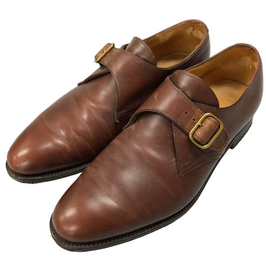 ジョンロブ レザーシューズ シングルモンク ブラウン UK7.5 JOHNLOBB 約26.0cm【AFC47】