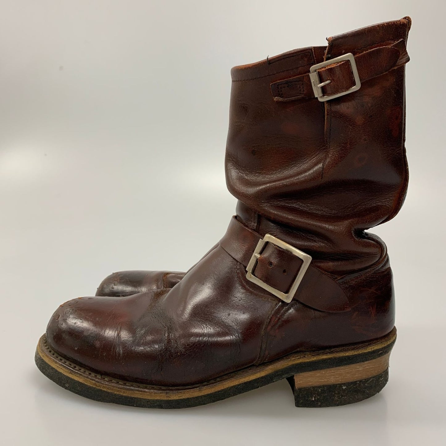 レッドウィング エンジニアブーツ レザー ワーク 7インチ シューズ ブラウン メンズ サイズ6.5 REDWING 約25.5cm【AFD5】
