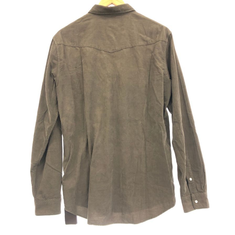 新品同様◆アルテア ウエスタンシャツ 長袖 細畝 コーデュロイ 製品染め カーキ M メンズ altea 【AFB39】