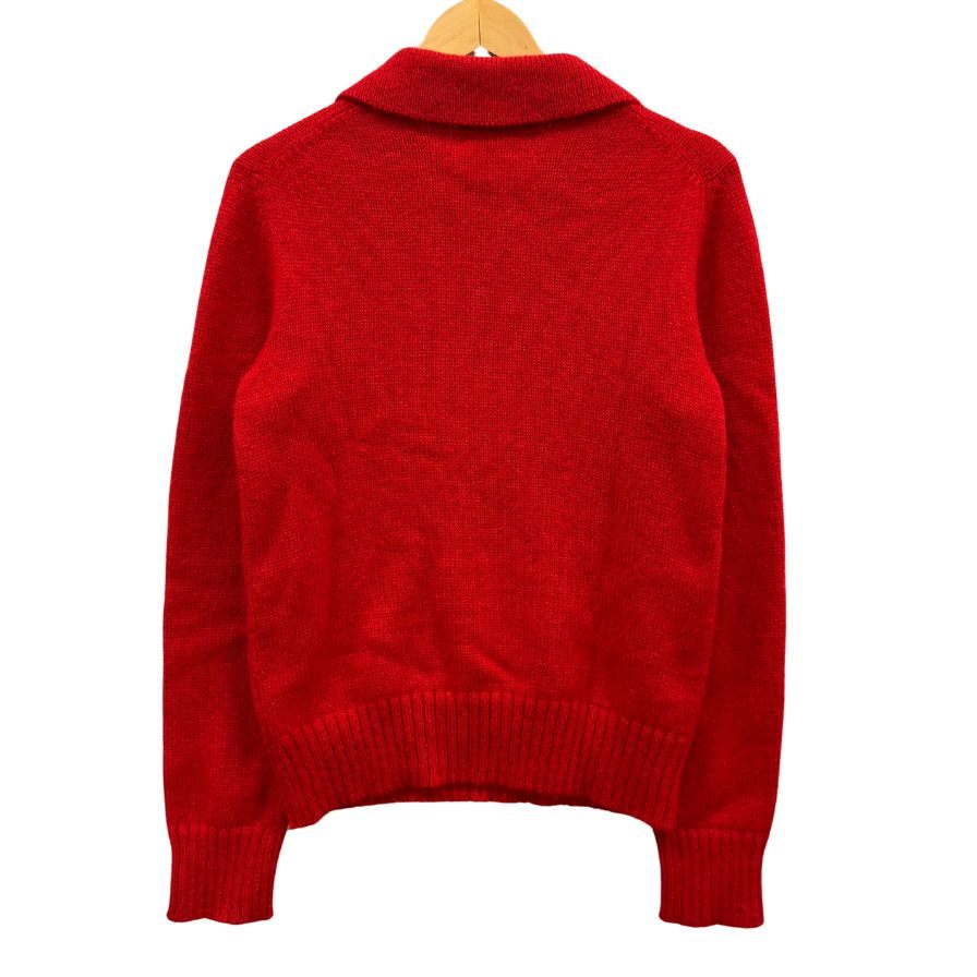 美品◇ランバン ハーフジップニット アルパカ メンズ レッド