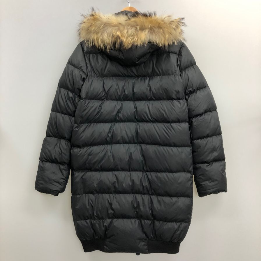 中古■モンクレール ダウンコート LUCIE ラクーンファー ブラック レディース サイズ2 MONCLER 【AFA13】