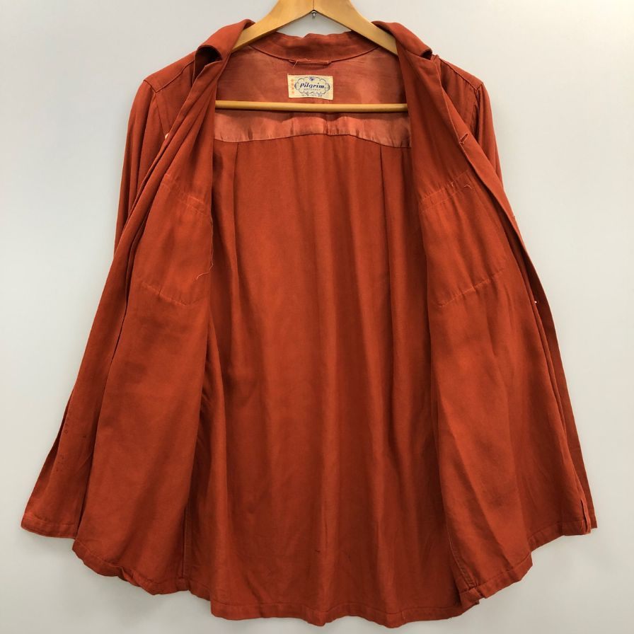 中古◆ピルグリム 50-60S ロングスリーブシャツ ブラウン系 メンズ サイズ14.5 Pilgrim 【AFB5】