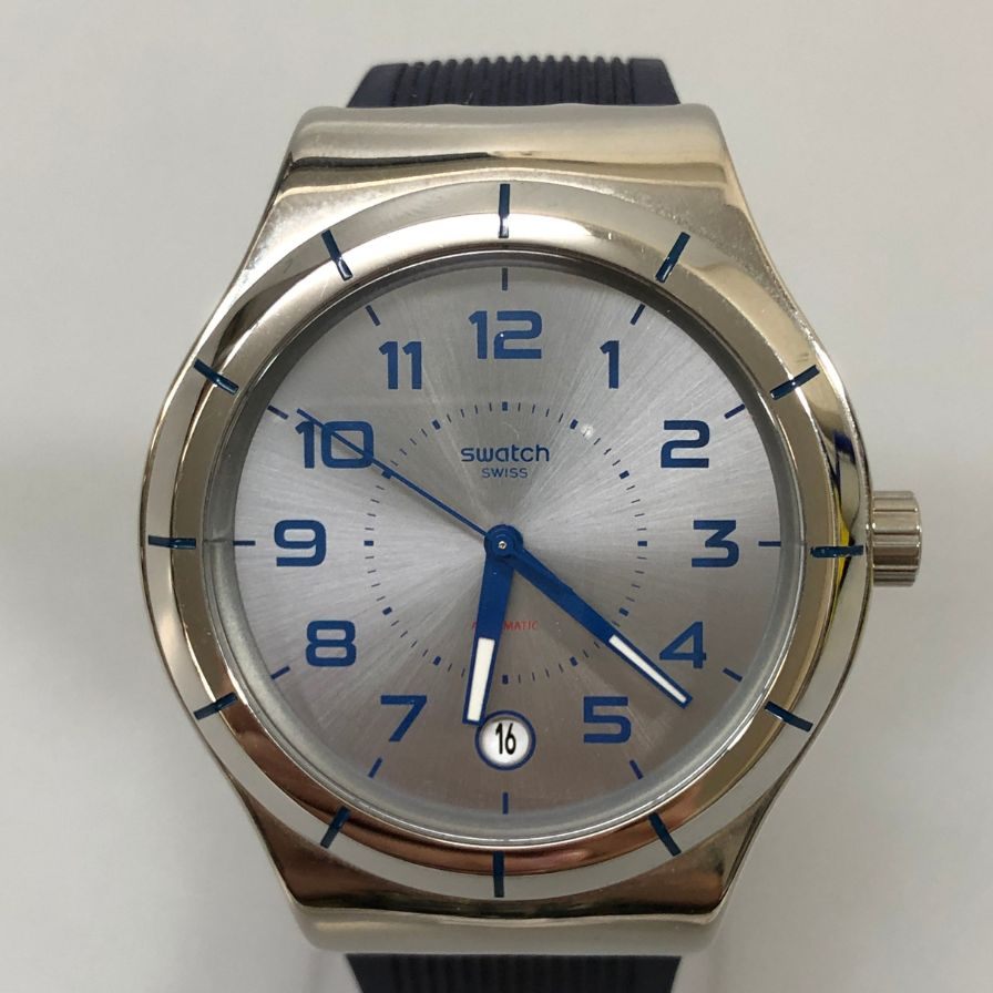 スウォッチ 腕時計 自動巻き オートマチック ラバーバンド 19 JEWELS シルバー系 SWATCH【AFI27】