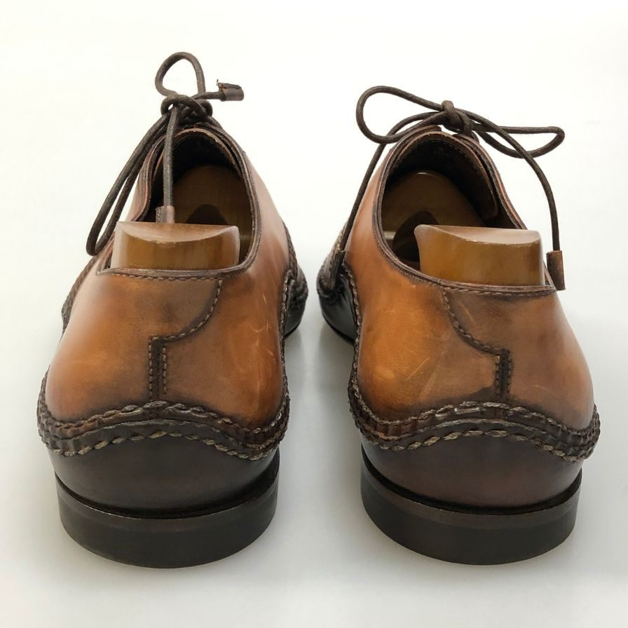 ベルルッティ レザーシューズ フルオパンケ製法 パティーヌ オルガ期 カーフ ブラウン サイズUK7 Berluti ビジネスシューズ 約25.0cm【LA】【中古】