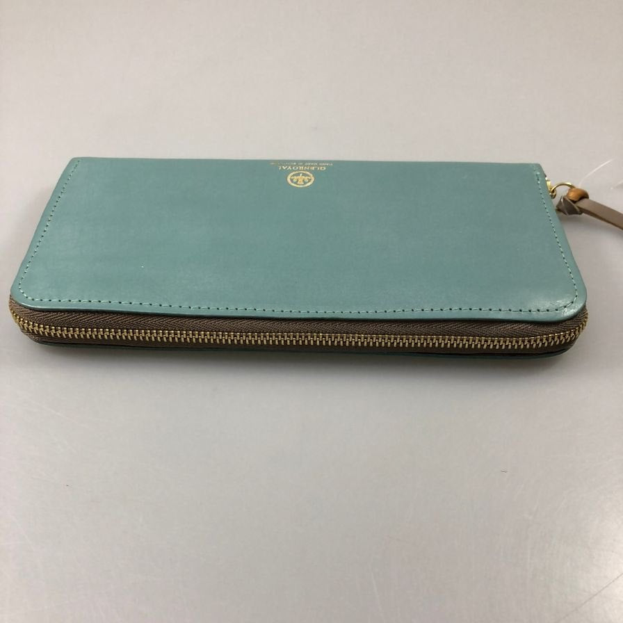 グレンロイヤル 長財布 ラウンドジップ ブライドルレザー ブルー ゴールド金具 GLENROYAL【AFI1】