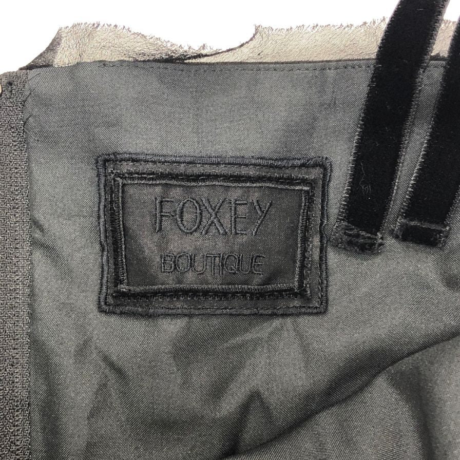 中古◆フォクシー ブティック ドレス シアー ウエストリボン シルク 33699  レディース サイズ38 ブラック FOXEY BOUTIQUE 【AFB44】