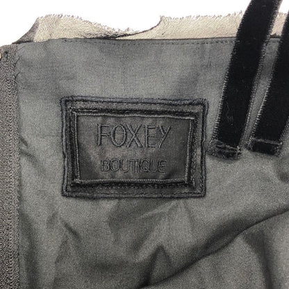 中古◆フォクシー ブティック ドレス シアー ウエストリボン シルク 33699  レディース サイズ38 ブラック FOXEY BOUTIQUE 【AFB44】