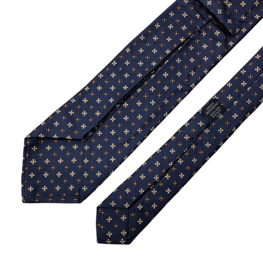 アンジェロフスコ ネクタイ 柄 シルク ネイビー メンズ Angelo Fusco【AFI18】