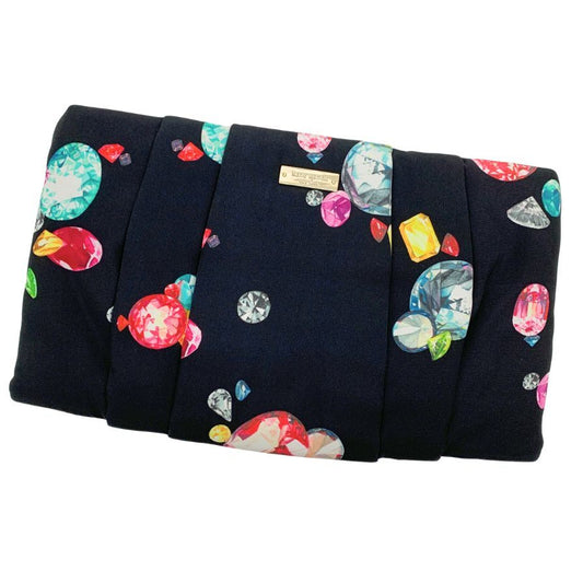 ケイトスペード クラッチバッグ 宝石 総柄 デザイン セカンド 手持ち ブラック Kate spade【AFE10】
