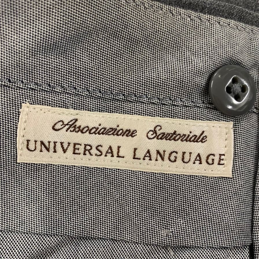 ユニバーサルランゲージ スラックス ヴィターレ バルべリス カノニコ グレー ウール メンズ サイズM相当 VITALE BARBERIS CANONICO UNIVERSAL LANGUAGE 【AFB11】