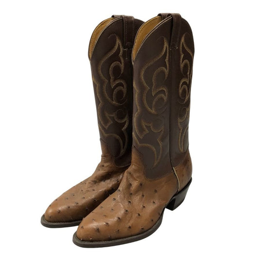 ノコナ ブーツ ウエスタンブーツ オーストリッチ レザーコンビ メンズ サイズ8D ブラウン系 NOCONA BOOTS 約27.0cm【AFC29】