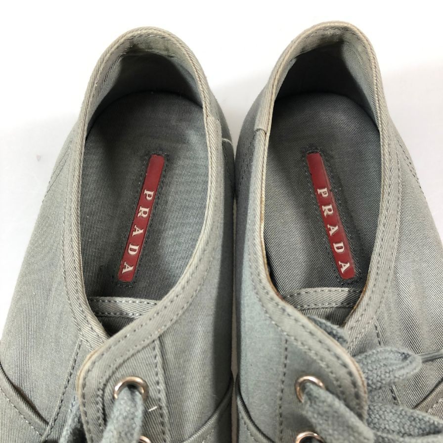 プラダ スニーカー 5638 キャンバス トゥチップ グレー系 レディース サイズ36.5 PRADA 約23.5cm【AFC49】