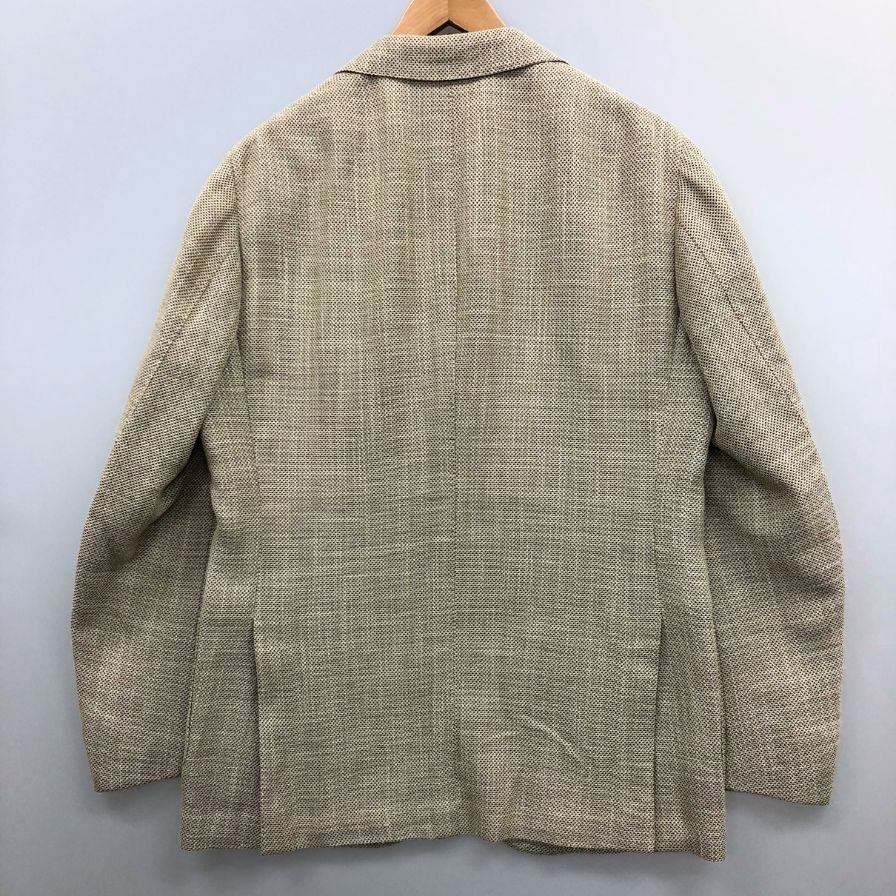 極美品◆ブリッラ ペル イル グスト テーラードジャケット 24-16-0841-015 BR056S10G シルク リネン コットン ベージュ サイズ50 メンズ Brilla per il gusto 【AFB19】