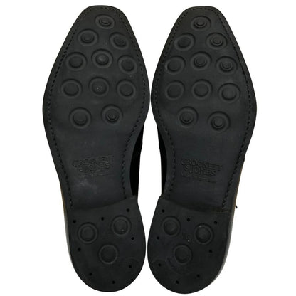 クロケット&ジョーンズ レザーシューズ ハイバリー プレーントゥ 3ホール 外羽根 ブラック メンズ サイズ7E Crockett & Jones HIGHBURY ビジネスシューズ 約25.5cm【LA】【中古】