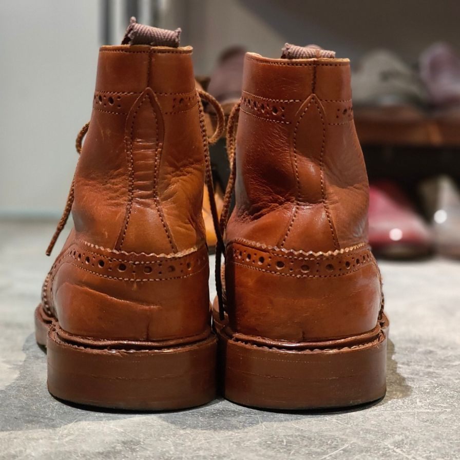 トリッカーズ カントリーブーツ SHIPS別注 2508 ウィングチップ カーフ レザー メンズ サイズ UK8 ブラウン Tricker’ｓ ブーツ 約26.5cm【LA】【中古】