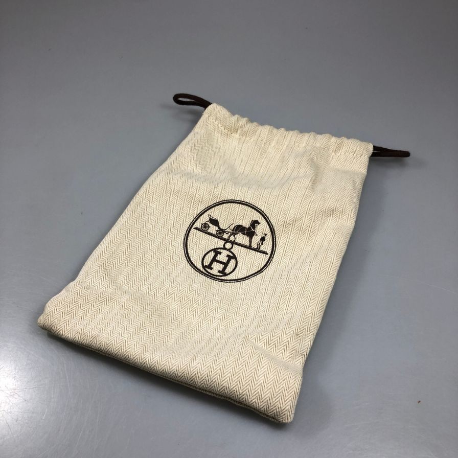 エルメス ペン立て フォリオ フェルト レザー 刻印 小物入れ ベージュ オレンジ HERMES【AFI20】【中古】