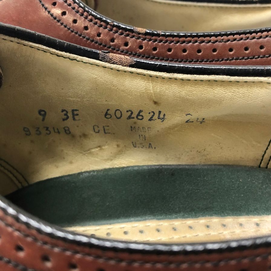 フローシャイム レザーシューズ フルブローグ ガラスレザー バーガンディ メンズ サイズ9 FLORSHEIM 約27.0cm【AFC9】