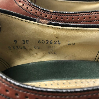 フローシャイム レザーシューズ フルブローグ ガラスレザー バーガンディ メンズ サイズ9 FLORSHEIM 約27.0cm【AFC9】