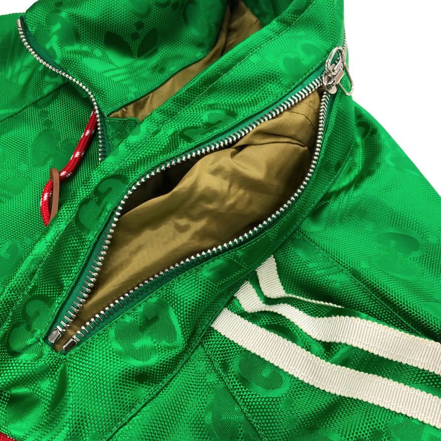 極美品◆グッチ × アディダス ジャケット 22SS マクロGG 696651 ハーフジップ グリーン サイズ50 メンズ Gucci×adidas 【AFB48】