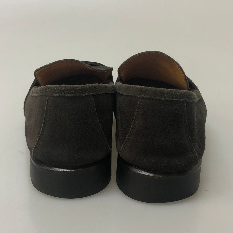 エルメス パンチングロゴ ローファー スエード グレー サイズ41ハーフ Hermès 約26.5cm【AFC9】