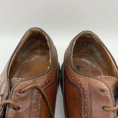 フローシャイム レザーシューズ ウイングチップ グレインレザー ブラウン メンズ サイズUS9.5D FLORSHEIM 約27.5cm【YB6】