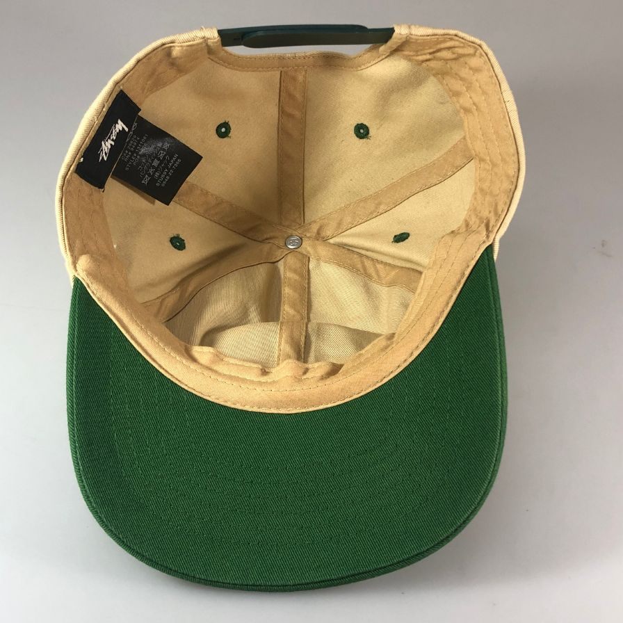 ステューシー キャップ 6パネル 2トーン アップリケ ワッペン 1311061 ベージュ グリーン STUSSY【AFB54】【中古】