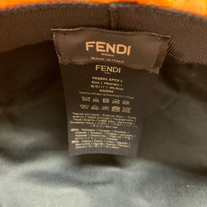 美品◆フェンディ バケットハット ズッカ イエロー サイズL メンズ FXQ801 FENDI【AFI23】