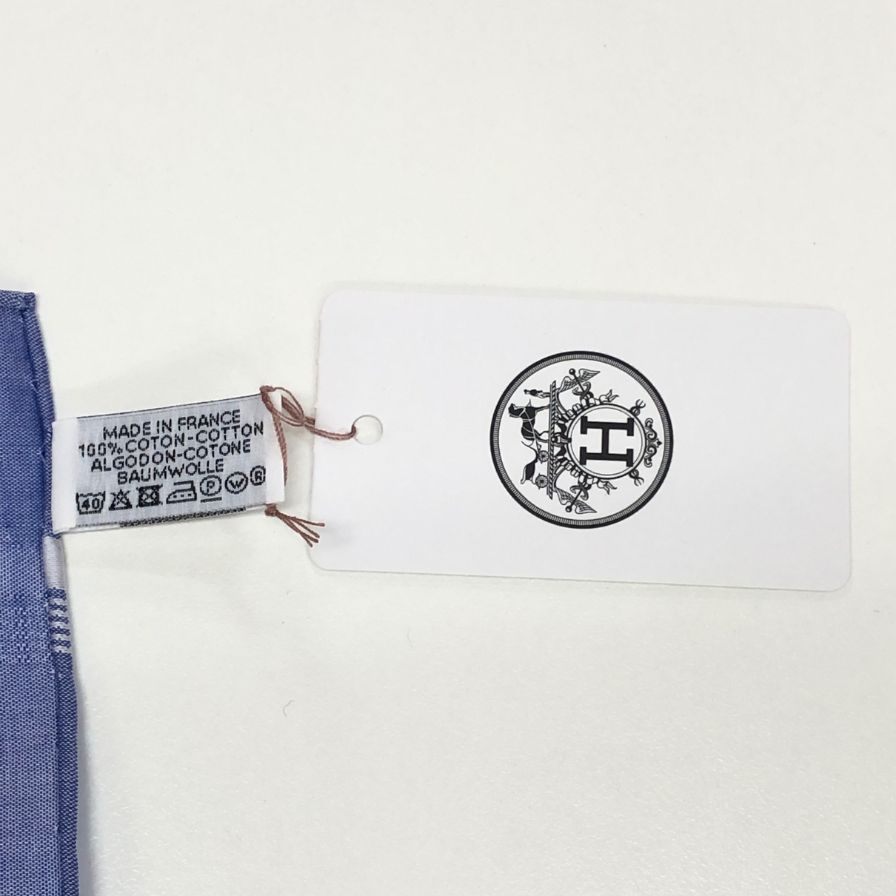 エルメス ハンカチ コットン100% ブルー系 レディース HERMES