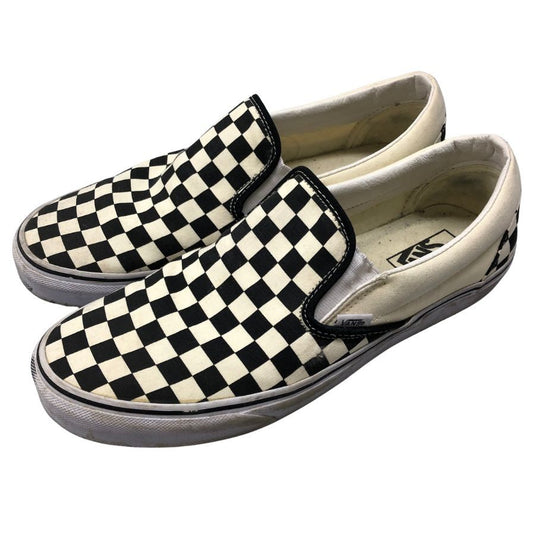 バンズ スリッポン チェッカー ブラック×ホワイト メンズ サイズ28.5 VANS 約28.5cm【AFC41】