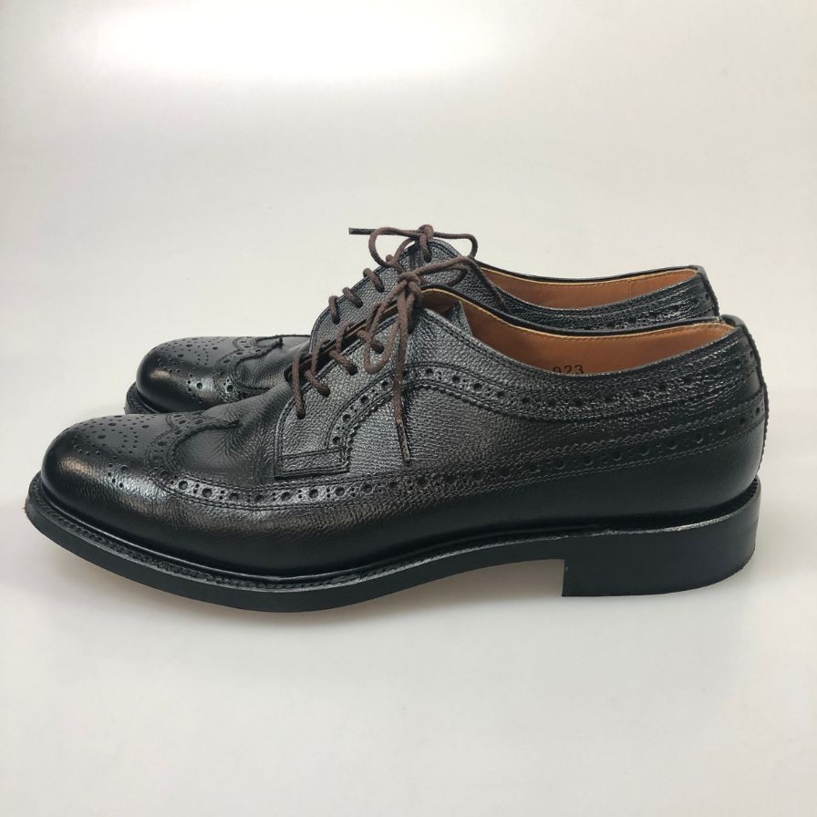 スコッチグレイン レザーシューズ ウィングチップ シボレザー 923 ブラック 25.5EE メンズ SCOTCH GARIN 約25.5cm【AFD9-2】