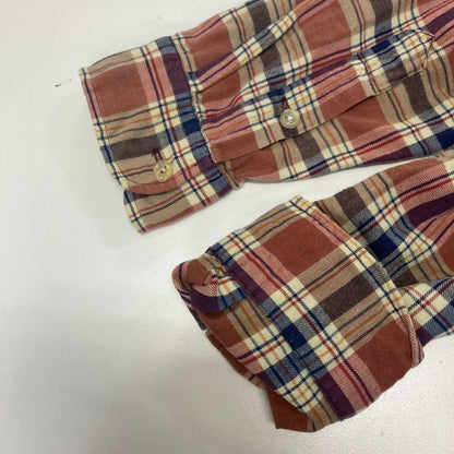 美品◆ラルフローレン ボタンダウンシャツ 90S チェック ブラウン系 メンズ サイズS Polo Ralph Lauren 【AFB9】