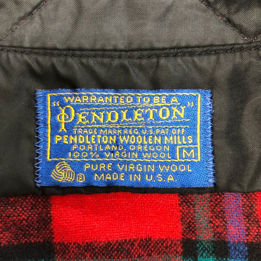 美品◆ペンドルトン 70S チェックシャツ ウール レッド メンズ サイズM PENDLETON 【AFB17】