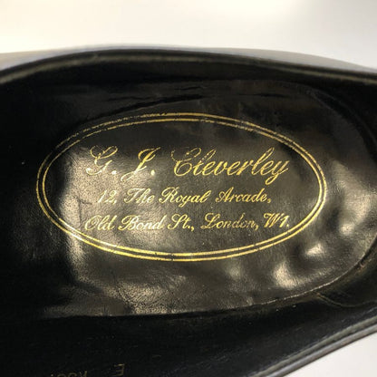 ジョージ クレバリー レザシューズ キャップトゥ 8401L-12 メンズ サイズ8E ブラック George Cleverley 約27.0cm【AFD9-2】